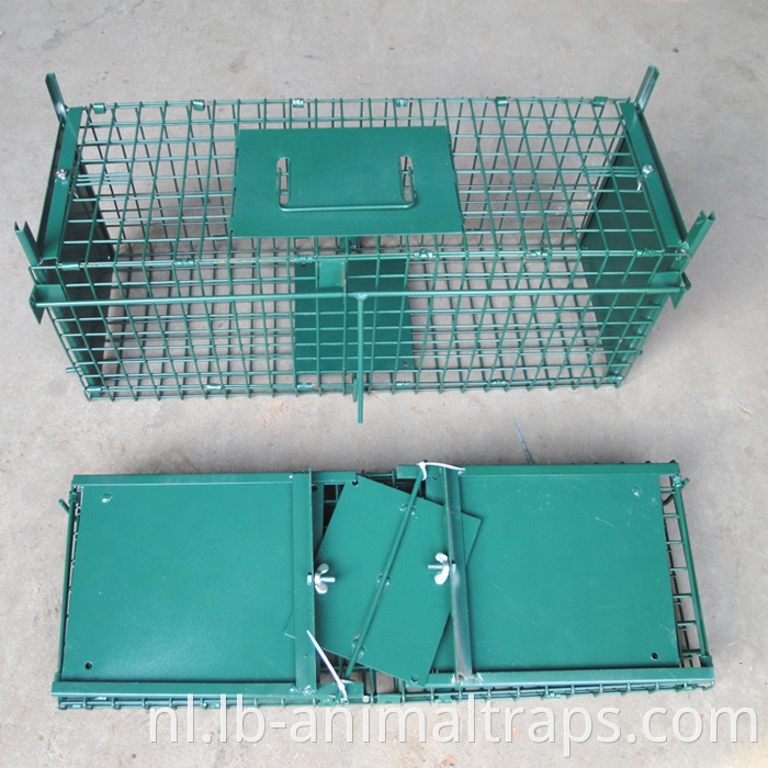 LB-22B Invouwbare dubbele deuren Groene kleur Pest dieren valkooien voor eekhoorns konijnen katten wasberen China leveranciers